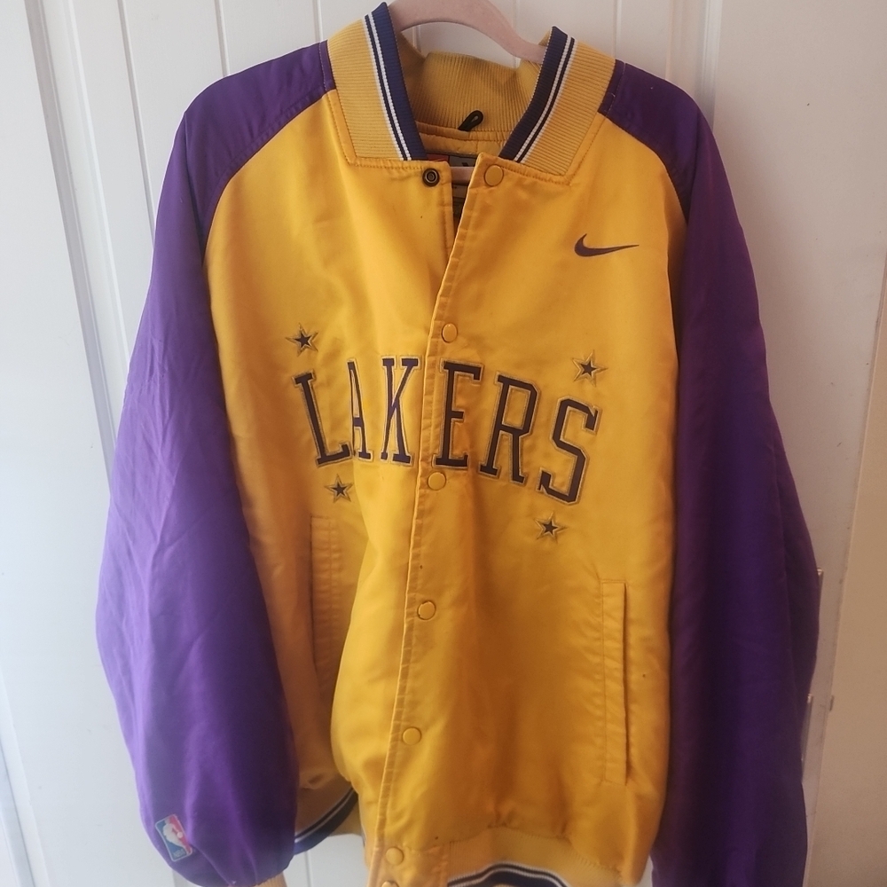 Nike Lakers Yellow and Purple Men's Jacket